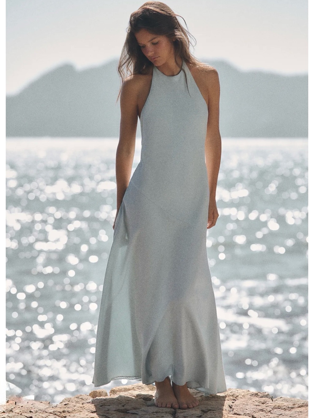 Zara Flowy Halter Dress